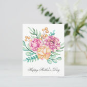Budget  Waterverf Florals Moederdag Card (Staand voorkant)