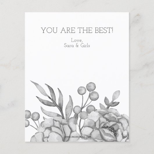 Budget  Waterverf Florals Moederdag Card (Achterkant)