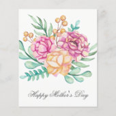 Budget  Waterverf Florals Moederdag Card (Voorkant)
