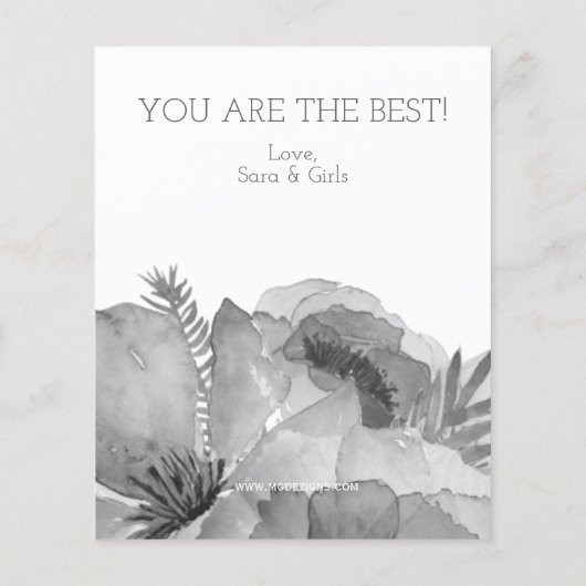 Budget Waterverf Florals Moederdag Card (Achterkant)