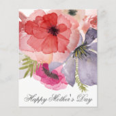 Budget Waterverf Florals Moederdag Card (Voorkant)