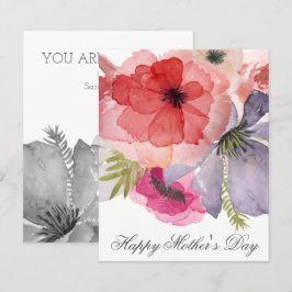 Budget Waterverf Florals Moederdag Card