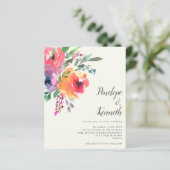 Budget Waterverf Flowers Elegant Script Wedding (Staand voorkant)