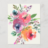 Budget Waterverf Flowers Elegant Script Wedding (Achterkant)