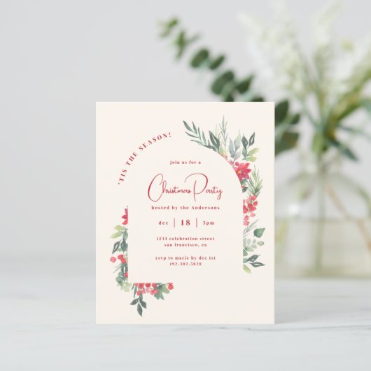 Budget Waterverf Foliage Arch Kerstfeest (Staand voorkant)