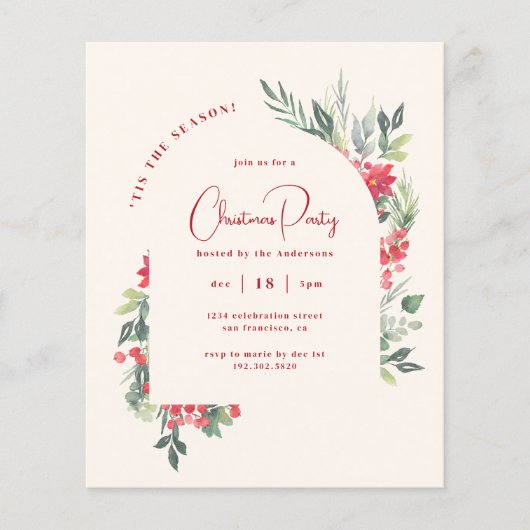 Budget Waterverf Foliage Arch Kerstfeest (Voorkant)