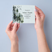 Budget/Waterverf Forest Wedding Invitation. Flyer (Hand)