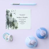 Budget/Waterverf Forest Wedding Invitation. Flyer (Enkel)