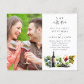 Budget Waterverf Foto Bruiloft Crest Uitnodiging (Achterkant)