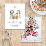 Budget Waterverf Geboorteplaats Alles is rustig Fo<br><div class="desc">Budget Waterverf Geboorteplaats Alles is rustig met foto op de achterkant. Een budget geprijsd kleiner 4, 5 x 5, 6 "op een 110lbs semi-gloss, vergelijkbaar in dikte aan een briefkaart, hoewel niet geschikt om te gebruiken als een briefkaart. Een minieme waterverf-illustratie van Maria, Jozef en baby Jesus en een regel...</div>