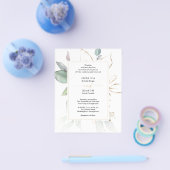 Budget Waterverf Greenery Sage and Gold Wedding Flyer (Enkel)