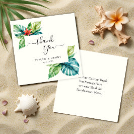 Budget Waterverf Greenery Wedding Dank u Notitiekaartje