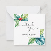 Budget Waterverf Greenery Wedding Dank u Notitiekaartje (Voorkant)