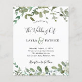 Budget Waterverf Greenery Wedding Flyer (Voorkant)