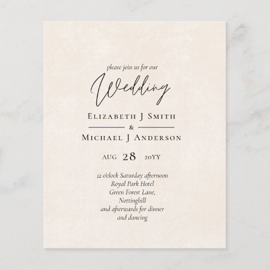 BUDGET Waterverf grijze bruiloft nodigt uit (Voorkant)