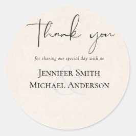 BUDGET Waterverf grijze bruiloft Ronde Sticker