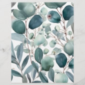 Budget Waterverf Groen Eucalyptus Bruiloft Flyer (Achterkant)