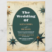 Budget Waterverf Hemelse bruiloft Flyer (Voorkant)