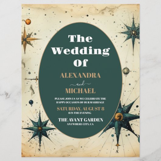 Budget Waterverf Hemelse bruiloft Flyer (Voorkant)