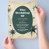 Budget Waterverf Hemelse bruiloft Flyer (Hand)