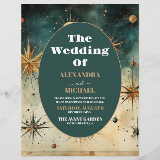 Budget  Waterverf Hemelse bruiloft Flyer (Voorkant)