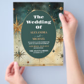 Budget  Waterverf Hemelse bruiloft Flyer (Hand)