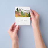 Budget Waterverf Herfst Bergen Save the Date Flyer (Hand)