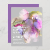 BUDGET Waterverf Huwelijk Abstract Paars Grijs (Voorkant / Achterkant)