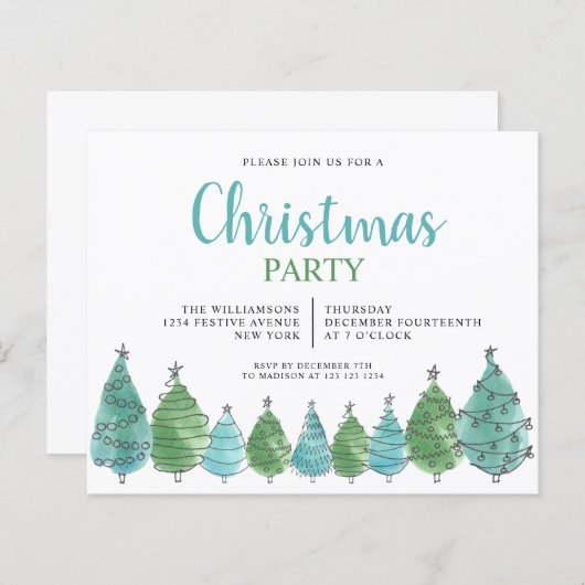 Budget Waterverf kerstboomfeest (Voorkant / Achterkant)