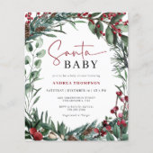 Budget Waterverf Kerstmis Santa Baby shower (Voorkant)