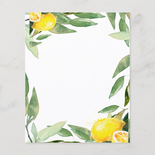 Budget Waterverf Lemon Botanical Wedding (Achterkant)