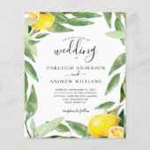 Budget Waterverf Lemon Botanical Wedding (Voorkant)