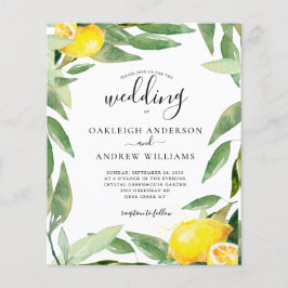 Budget Waterverf Lemon Botanical Wedding
