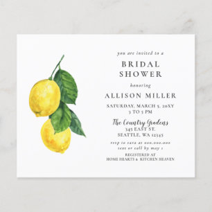 Budget Waterverf Lemon Bridal Shower