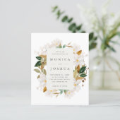 Budget Waterverf Magnolia Blooms Greenery Wedding (Staand voorkant)