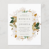 Budget Waterverf Magnolia Blooms Greenery Wedding (Voorkant)