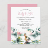 Budget Waterverf Meisje Baby shower Duck Thema (Voorkant / Achterkant)