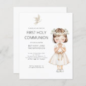 Budget Waterverf Meisje Eerste Heilige Communie Wi (Voorkant / Achterkant)