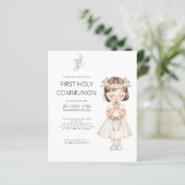 Budget Waterverf Meisje Eerste Heilige Communie Wi (Staand voorkant)