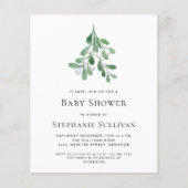 Budget Waterverf Mistletoe Baby shower Invitation (Voorkant)