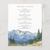 Budget Waterverf Mountain Huwelijksuitnodiging (Achterkant)
