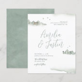 Budget Waterverf Mountains Destination Wedding (Voorkant / Achterkant)