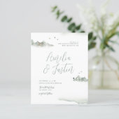 Budget Waterverf Mountains Destination Wedding (Staand voorkant)