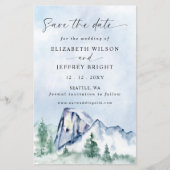 Budget Waterverf Mountains Pine Save the date (Voorkant)