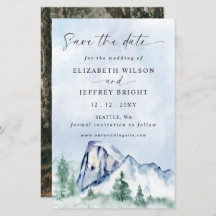 Budget Waterverf Mountains Pine Save the date