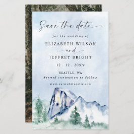 Budget Waterverf Mountains Pine Save the date