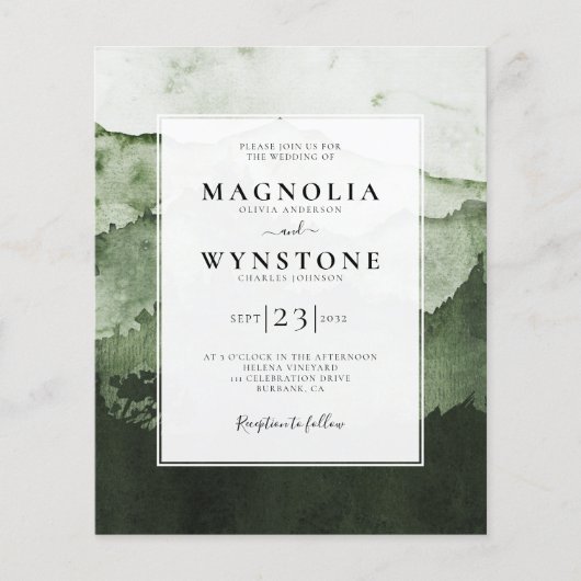 Budget Waterverf Mountains Weddenschap (Voorkant)