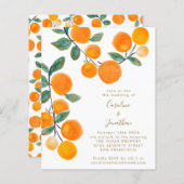 Budget Waterverf Oranje Citrusfruit Bruiloft (Voorkant / Achterkant)