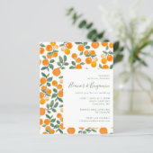 Budget Waterverf Oranje Fruit Script Bruiloft (Staand voorkant)