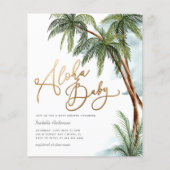 Budget Waterverf Palmbomen Aloha Baby shower (Voorkant)